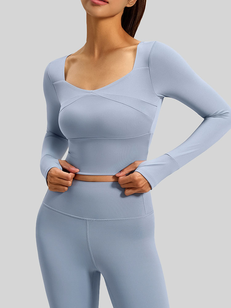 Yoga Fitness Top - Top de Yoga de Manga Longa