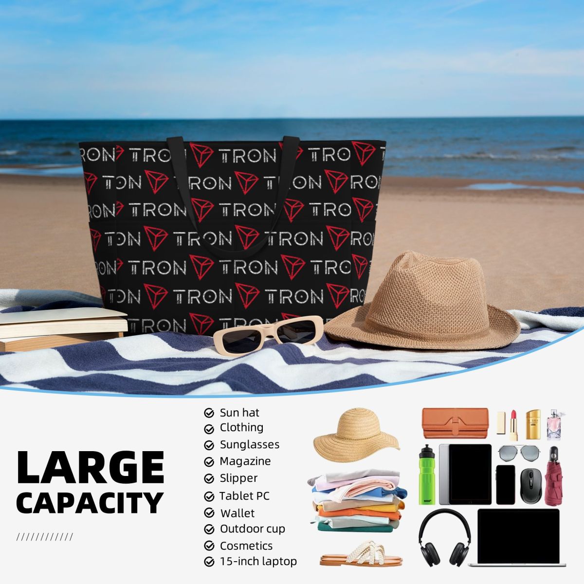 Bolsa de Praia Grande Tron TRX - Yoga Fitness Trx avaliação e preço